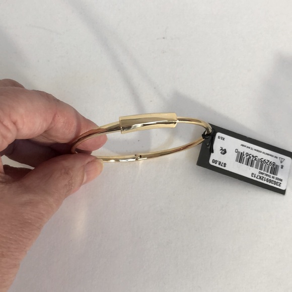 ALLSAINTS Magnetic Stackable Bracelet In Gold Tone Metal SZ XS/S - Picture 7 of 10